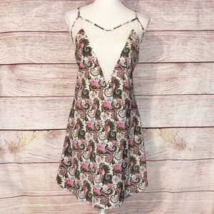 Vintage Victoria Secret Gold Label Paisley Slip Nightie Size L